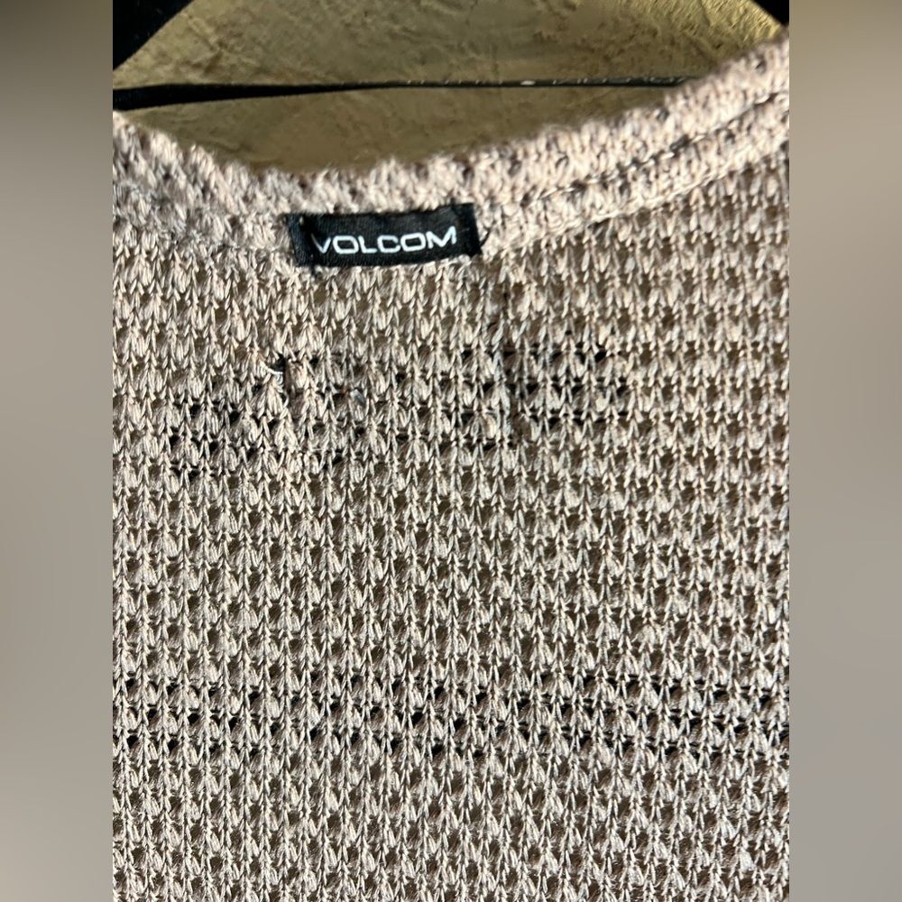 Volcom Tan Tunic With Cascading Open Front - image 5